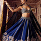 Navy Blue Thai Silk Lehenga with Sequin Work