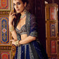 Navy Blue Thai Silk Lehenga with Sequin Work