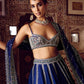 Navy Blue Thai Silk Lehenga with Sequin Work