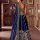 Navy Blue Thai Silk Lehenga with Sequin Work