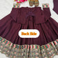 Wine Roman Silk Anarkali with Dupatta