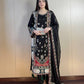 Ivory Sequin Applique Kaftan Set