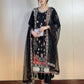 Ivory Sequin Applique Kaftan Set