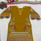 Mustard Embroidered Cotton Kurta Palazzo Set