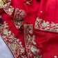 Red Rangoli Silk Saree with Net Dupatta