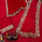 Red Rangoli Silk Saree with Net Dupatta