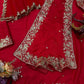 Red Rangoli Silk Saree with Net Dupatta