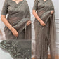 Tone-on-Tone Embroidered Zari Silk Saree