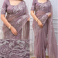 Rose Zari Embroidered Shimmer Silk Saree