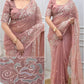 Rose Zari Embroidered Shimmer Silk Saree