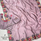 Floral Embroidered Pastel Chiffon Saree