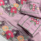 Floral Embroidered Pastel Chiffon Saree