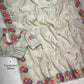 Floral Embroidered Pastel Chiffon Saree