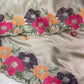 Floral Embroidered Pastel Chiffon Saree