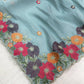 Floral Embroidered Pastel Chiffon Saree