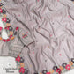 Floral Embroidered Pastel Chiffon Saree