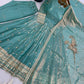 Teal Shimmer Silk Sequin Anarkali Set