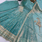 Teal Shimmer Silk Sequin Anarkali Set