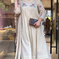 Cream Roman Mul Embroidered Kurta Set