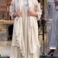 Cream Roman Mul Embroidered Kurta Set