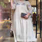 Cream Roman Mul Embroidered Kurta Set