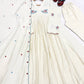Cream Roman Mul Embroidered Kurta Set