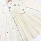 Cream Roman Mul Embroidered Kurta Set