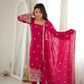 Crimson Sequin Beaded Kurta Suit