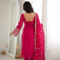 Crimson Sequin Beaded Kurta Suit