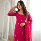 Crimson Sequin Beaded Kurta Suit