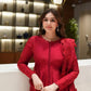 Red Tonal Embroidered Anarkali Suit Set