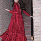 Red Tonal Embroidered Anarkali Suit Set