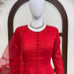 Red Tonal Embroidered Anarkali Suit Set