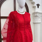 Red Tonal Embroidered Anarkali Suit Set