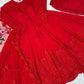 Red Tonal Embroidered Anarkali Suit Set