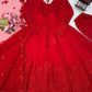 Red Tonal Embroidered Anarkali Suit Set