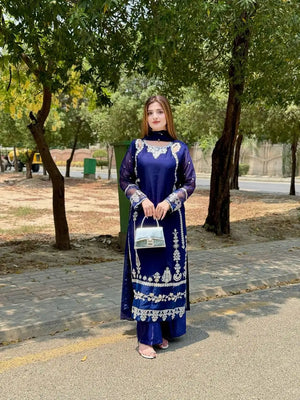 Designer Faux Georgette Embroidered Suit Set