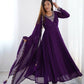 Fox Georgette Embroidered Black Anarkali Set with Bead and Zari Work