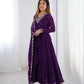 Fox Georgette Embroidered Black Anarkali Set with Bead and Zari Work