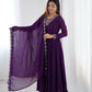Fox Georgette Embroidered Black Anarkali Set with Bead and Zari Work