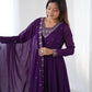 Fox Georgette Embroidered Black Anarkali Set with Bead and Zari Work