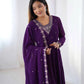Fox Georgette Embroidered Black Anarkali Set with Bead and Zari Work
