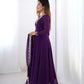 Fox Georgette Embroidered Black Anarkali Set with Bead and Zari Work