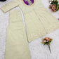 Premium Designer Khadi Cotton Co-ord Set with Mirror Work