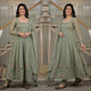 Sage Floral Sequin Anarkali