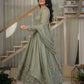 Sage Floral Sequin Anarkali