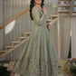 Sage Floral Sequin Anarkali