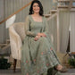 Sage Floral Sequin Anarkali