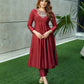 Embroidered Kesriya Silk Anarkali Set with Dupatta