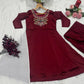 Embroidered Kesriya Silk Anarkali Set with Dupatta